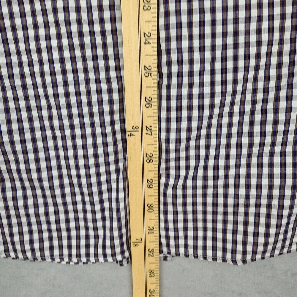Banana Republic Shirt‎ Men's XL 17-17 1/2 Multicolor Plaid Woven in Italy Fitted